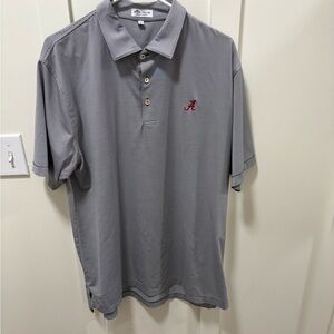 Peter Millar Gray Polo Alabama Crimson Tide Large